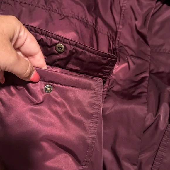 Satin Burgundy Bomber Jacket - Picture 6 of 9